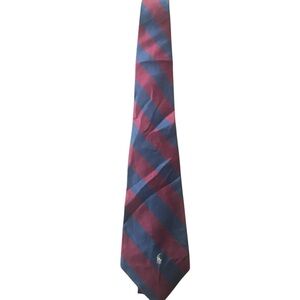 Ralph Lauren Men's Striped Silk Tie - Red and Blue